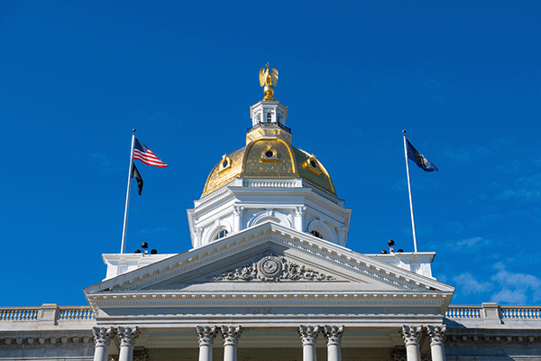 nh state house dome against blue sky